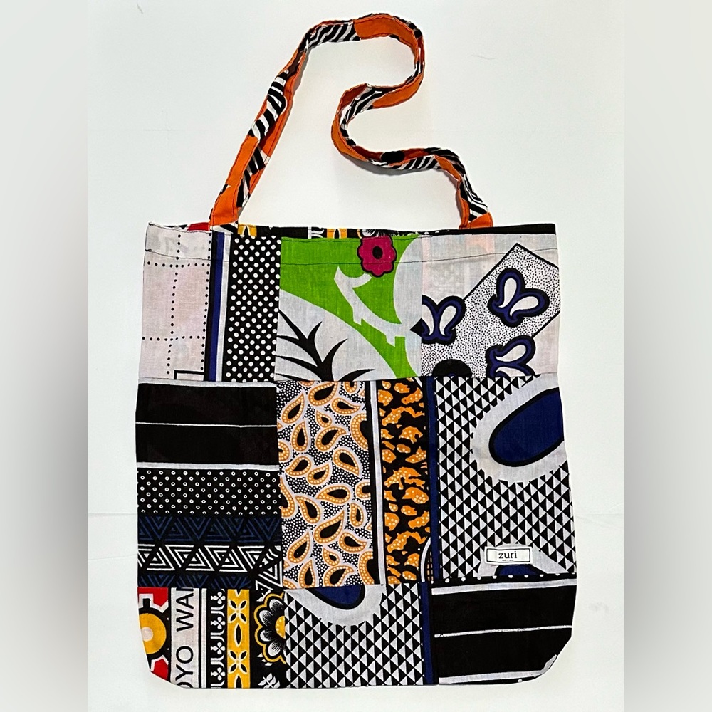 Zuri Patchwork Tote Bag Made In Kenya Colorful Cotton Everyday Africa Authentic